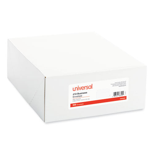 Universal Open-Side Business Envelope, #10, Commercial Flap, Side Seam, Gummed Closure, 4.13 x 9.5, White, 500/Box
