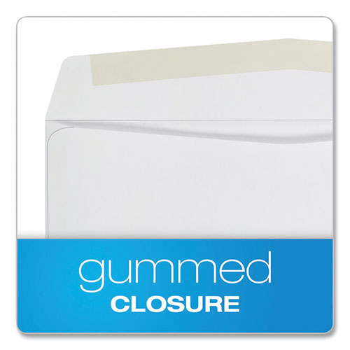 QualityPrk Business Envelope, #10, Commercial Flap, Side Seam, Gummed Closure, 24 lb Bond Weight Paper, 4.13 x 9.5, White, 500/Box