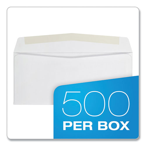 QualityPrk Business Envelope, #10, Commercial Flap, Side Seam, Gummed Closure, 24 lb Bond Weight Paper, 4.13 x 9.5, White, 500/Box