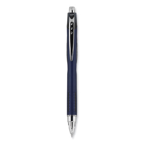 uniball Jetstream Retractable Hybrid Gel Pen, Fine 0.7 mm, Black Ink, Blue/Silver Barrel