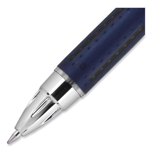uniball Jetstream Retractable Hybrid Gel Pen, Fine 0.7 mm, Black Ink, Blue/Silver Barrel