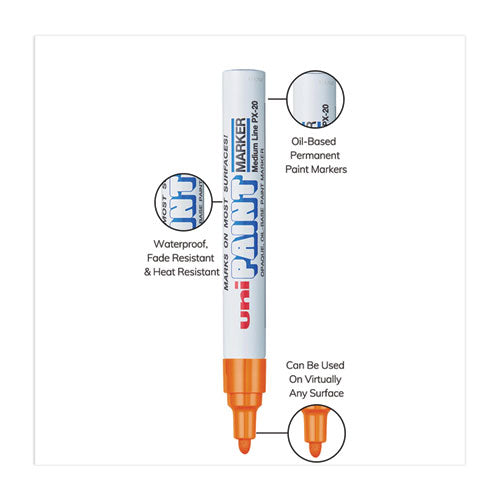 uni-paint Permanent Marker, Medium Bullet Tip, Orange