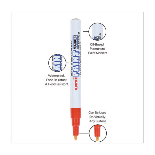 uni-paint Permanent Marker, Fine Bullet Tip, Red