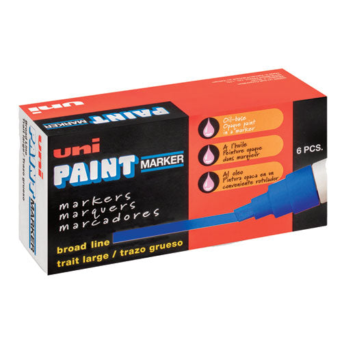 uni-paint Permanent Marker, Broad Chisel Tip, Blue