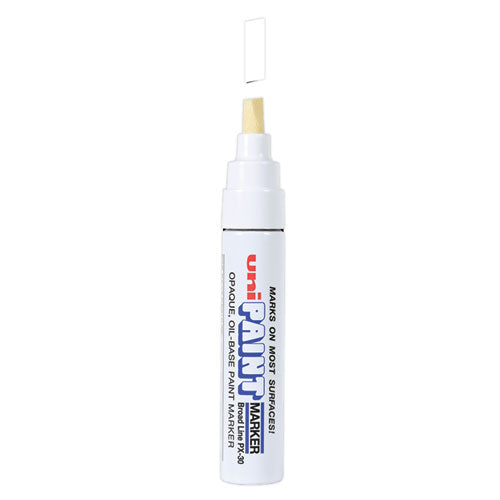 uni-paint Permanent Marker, Broad Chisel Tip, White
