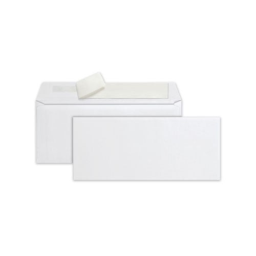 QualityPrk Redi-Strip Envelope, #10, Commercial Flap, Redi-Strip Heat-Resistant Adhesive Closure, 4.13 x 9.5, White, 500/Box