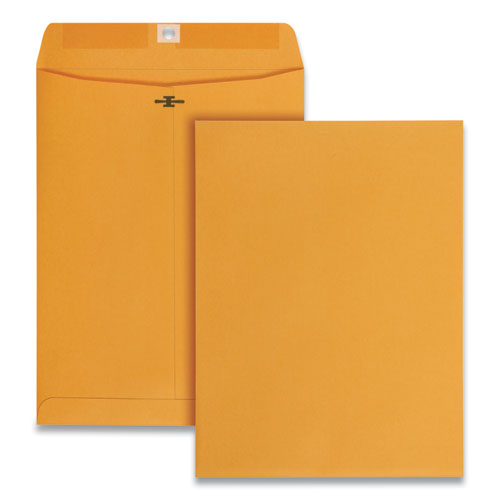 QualityPrk Clasp Envelope, 28 lb Bond Weight Kraft, #90, Square Flap, Clasp/Gummed Closure, 9 x 12, Brown Kraft, 250/Carton