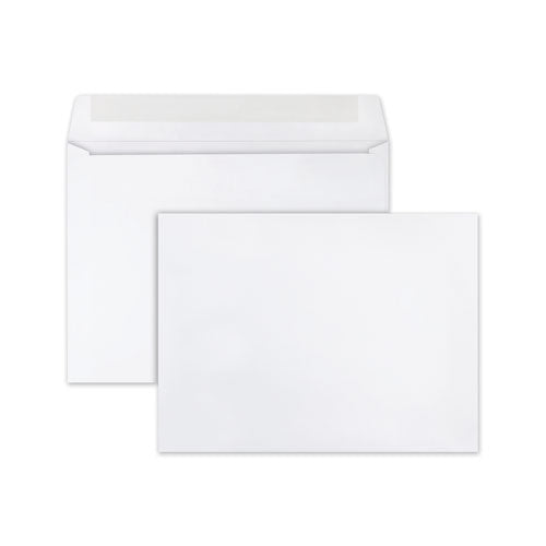 QualityPrk Open-Side Booklet Envelope, #10 1/2, Cheese Blade Flap, Gummed Closure, 9 X 12, White, 250/box