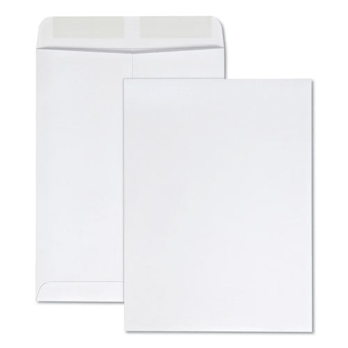 QualityPrk Catalog Envelope, 28 lb Bond Weight Kraft, #10 1/2, Square Flap, Gummed Closure, 9 x 12, White, 100/Box