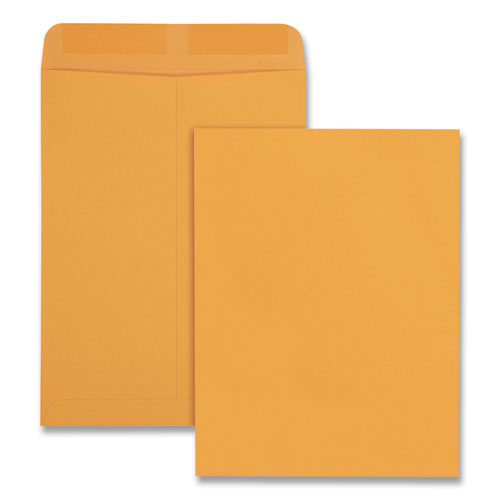 QualityPrk Catalog Envelope, 28 lb Bond Weight Kraft, #10 1/2, Square Flap, Gummed Closure, 9 x 12, Brown Kraft, 100/Box