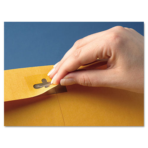 QualityPrk Postage Saving Clearclasp Kraft Envelope, #90, Cheese Blade Flap, Clearclasp Closure, 9 X 12, Brown Kraft, 100/box
