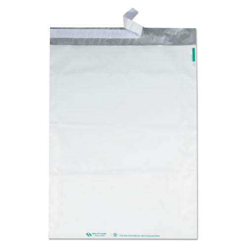 QualityPrk Redi-Strip Poly Mailer, #6, Square Flap, Redi-Strip Adhesive Closure, 14 x 19, White, 100/Pack