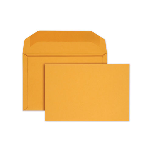 QualityPrk Open-Side Booklet Envelope, #15, Hub Flap, Gummed Closure, 10 X 15, Manila, 100/box