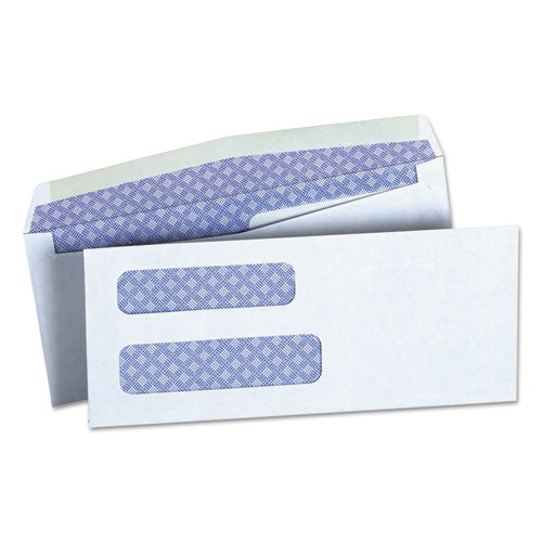 Universal Double Window Business Envelope, #8 5/8, Commercial Flap, Gummed Closure, 3.63 x 8.63, White, 500/Box