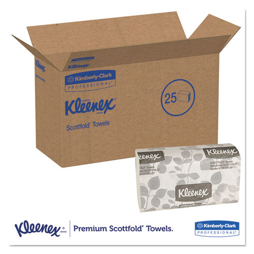 Kleenex Premiere Folded Towels, 1-Ply, 7.8 x 12.4, White, 120/Pack, 25 Packs/Carton