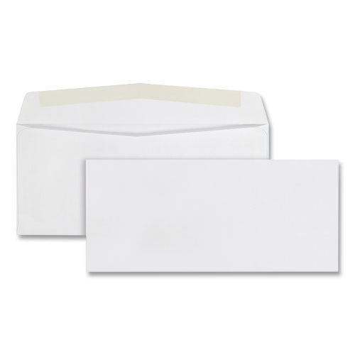 QualityPrk Business Envelope, #10, Commercial Flap, Side Seam, Gummed Closure, 24 lb Bond Weight Paper, 4.13 x 9.5, White, 500/Box