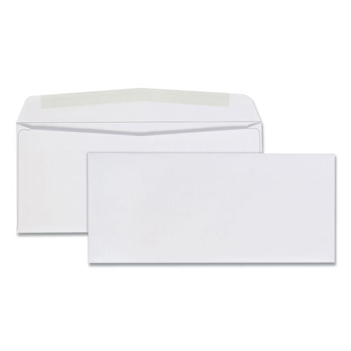 QualityPrk Business Envelope, #9, Commercial Flap, Diagonal Seam, Gummed Closure, 24 lb Bond Weight Paper, 3.88 x 8.88, White, 500/Box