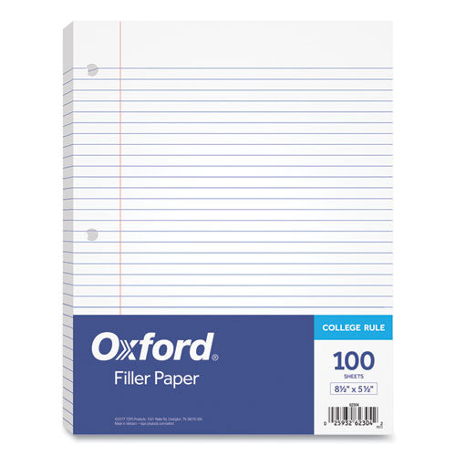 TOPS Filler Paper, 3-Hole, 5.5 X 8.5, Medium/college Rule, 100/pack