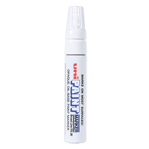 uni-paint Permanent Marker, Broad Chisel Tip, White