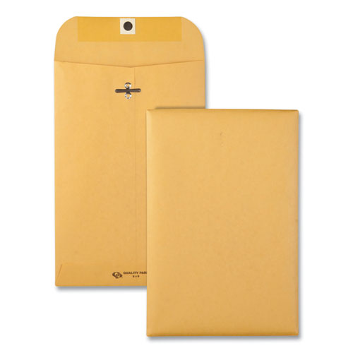 QualityPrk Clasp Envelope, 32 lb Bond Weight Kraft, #1, Square Flap, Clasp/Gummed Closure, 6 x 9, Brown Kraft, 100/Box