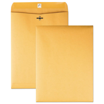 QualityPrk Clasp Envelope, 32 lb Bond Weight Kraft, #10 1/2, Square Flap, Clasp/Gummed Closure, 9 x 12, Brown Kraft, 100/Box