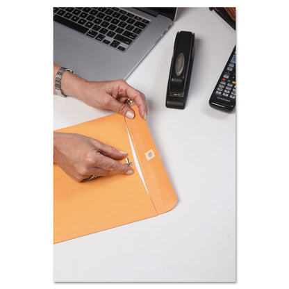 QualityPrk Clasp Envelope, 32 lb Bond Weight Kraft, #10 1/2, Square Flap, Clasp/Gummed Closure, 9 x 12, Brown Kraft, 100/Box