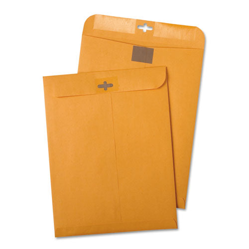 QualityPrk Postage Saving Clearclasp Kraft Envelope, #55, Cheese Blade Flap, Clearclasp Closure, 6 X 9, Brown Kraft, 100/box