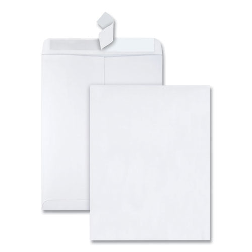 QualityPrk Redi-Strip Catalog Envelope, #13 1/2, Cheese Blade Flap, Redi-Strip Adhesive Closure, 10 x 13, White, 100/Box
