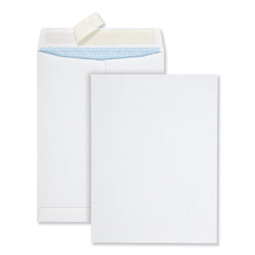 QualityPrk Redi-Strip Security Tinted Envelope, #10 1/2, Square Flap, Redi-Strip Adhesive Closure, 9 x 12, White, 100/Box