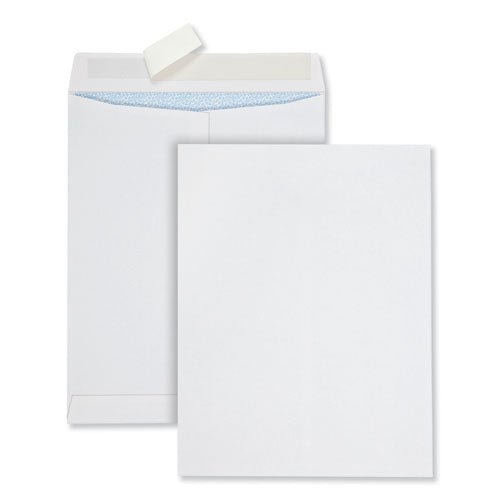 QualityPrk Redi-Strip Security Tinted Envelope, #13 1/2, Square Flap, Redi-Strip Adhesive Closure, 10 x 13, White, 100/Box