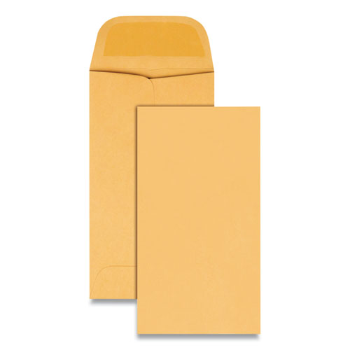 QualityPrk Kraft Coin And Small Parts Envelope, #5, Square Flap, Gummed Closure, 2.88 X 5.25, Brown Kraft, 500/box