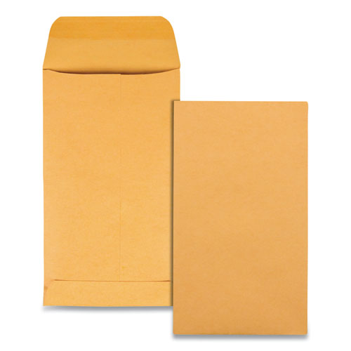 QualityPrk Kraft Coin and Small Parts Envelope, 28 lb Bond Weight Kraft, #5 1/2, Square Flap, Gummed Closure, 3.13 x 5.5, Brown, 500/Box