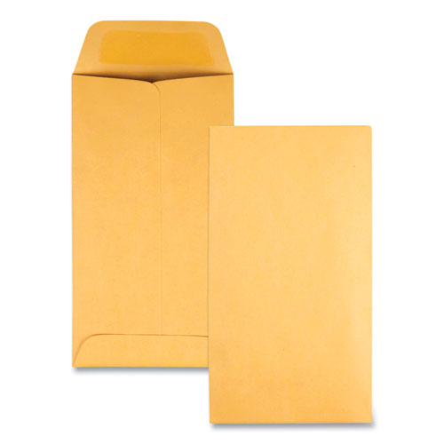 QualityPrk Kraft Coin And Small Parts Envelope, #7, Square Flap, Gummed Closure, 3.5 X 6.5, Brown Kraft, 500/box