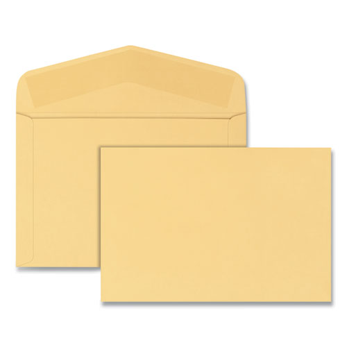 QualityPrk Open-Side Booklet Envelope, #15, Hub Flap, Gummed Closure, 10 X 15, Manila, 100/box