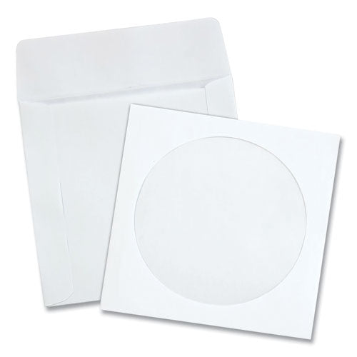 QualityPrk CD/DVD Sleeves, 1 Disc Capacity, White, 100/Box