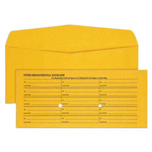 QualityPrk Light Brown Fold Flap Kraft Trade Size Interoffice Envelope, One-Sided Box-Style Format, 4.5 X 10.38, Brown Kraft, 500/box