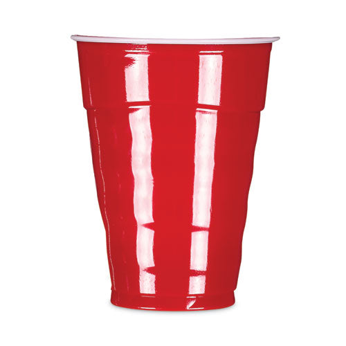 Hefty Easy Grip Disposable Plastic Party Cups, 9 Oz, Red, 50/pack