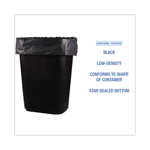 24x32 16 Gal, 1 Mil Black Boardwalk Low-Density Waste Can Liners, Perforated Roll, 150/cs