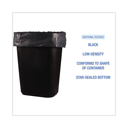 24x32 16 Gal, 1 Mil Black Boardwalk Low-Density Waste Can Liners, Perforated Roll, 150/cs