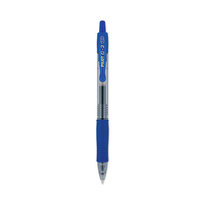 Pilot G2 Premium Gel Pen, Retractable, Bold 1 mm, Blue Ink, Smoke/Blue Barrel, Dozen