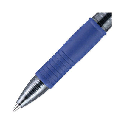 Pilot G2 Premium Gel Pen, Retractable, Bold 1 mm, Blue Ink, Smoke/Blue Barrel, Dozen