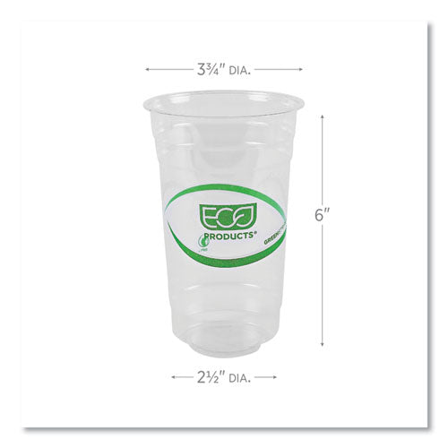 GreenStripe Renewable and Compostable PLA Cold Cups, 24 oz, Clear, 50/Pack, 20 Packs/Carton